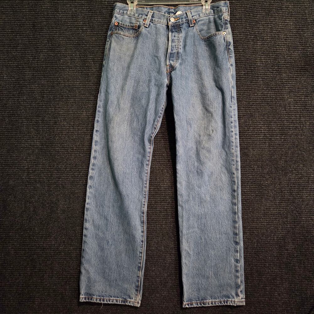 Vintage Levi's 501 Mens 34x30 Medium Wash Button Fly Straight Leg Denim Jeans